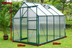 OUTFLEXX Gewächshaus, Grün, Alu/Polycarbonat, 6mm, Inkl. Fundament, Pulverb. 258 X 195 X 205 Cm -Aerocove Gartenlounge Geschaft 5 13757.jpg