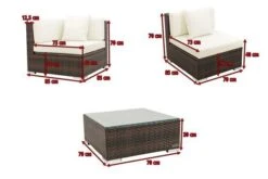 OUTFLEXX Loungemöbel-Set, 5 Pers, Braun Marmoriert, Polyrattan, Wasserfeste Kissenbox, Inkl. Beistelltisch -Aerocove Gartenlounge Geschaft 5 16064 BOX B.jpg