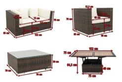 OUTFLEXX Loungemöbel-Set, Polyrattan, Braun Marmoriert, 5 Pers, Wasserfeste Kissenbox, Inkl. Loungetisch -Aerocove Gartenlounge Geschaft 5 16066 BOX D.jpg