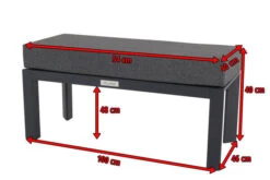 VILLANA Hocker / Fußablage, Schwarz/grau Meliert, Alu/Polyester, 100 X 46 X 46 Cm, Inkl. Kissen -Aerocove Gartenlounge Geschaft 5 16471.jpg