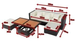 OUTFLEXX Loungemöbel-Set, Braun, Polyrattan, 5 Personen, Wasserfeste Kissenbox, Inkl. Loungetisch -Aerocove Gartenlounge Geschaft 5 18227 BOX D.jpg