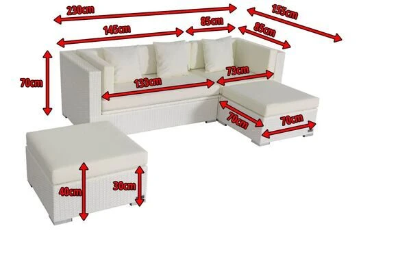 OUTFLEXX Loungemöbel-Set, Weiß, Polyrattan, 5 Personen, Wasserfeste Kissenbox 5 OUTFLEXX Loungemöbel-Set, Weiß, Polyrattan, 5 Personen, Wasserfeste Kissenbox – Bild 5