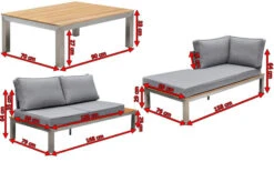 OUTFLEXX Loungemöbel, Silber/grau, Edelstahl/FSC-Teakholz/Textil, Für 4 Personen, Inkl. Kaffeetisch -Aerocove Gartenlounge Geschaft 5 18298.jpg