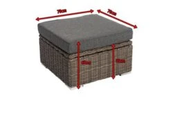 OUTFLEXX Hocker, Grau, Polyrattan, 70 X 70 X 35 Cm, Verstellbare Sitzfläche, Wasserfeste Kissenbox -Aerocove Gartenlounge Geschaft 5 18362 4 BOX.jpg