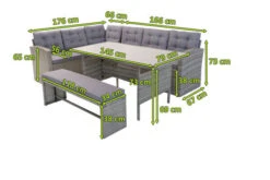 OUTFLEXX Loungemöbel, Hellgrau Meliert/grau, Polyrattan/Polyester, Tisch 145x79cm, 4 Tlg., 7 Pers, Inkl. Polster -Aerocove Gartenlounge Geschaft 5 20396.jpg
