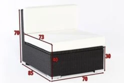 OUTFLEXX Mittelelement, Schwarz, Polyrattan, Inkl. Polster Und Kissen, Wasserfeste Kissenbox -Aerocove Gartenlounge Geschaft 5 2392 5 BOX.jpg