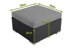 OUTFLEXX Beistelltisch/Hocker, Schwarz, Polyrattan, Inkl. Glasplatte Und Polster -Aerocove Gartenlounge Geschaft 5 2392 8.jpg