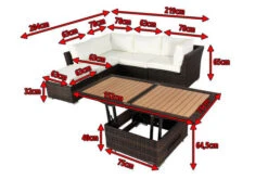 OUTFLEXX Loungemöbel-Set, Braun Marmoriert, Polyrattan, Inkl. Loungetisch, Für 5 Personen, Wasserfeste Kissenbox -Aerocove Gartenlounge Geschaft 5 7759 BOX D.jpg
