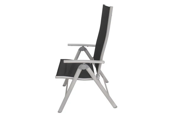 VILLANA Multipositionssessel, Silber/schwarz, Aluminium/Textil, 67 X 58 X 113 Cm, Klappbar 6 VILLANA Multipositionssessel, Silber/schwarz, Aluminium/Textil, 67 X 58 X 113 Cm, Klappbar – Bild 6
