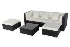 OUTFLEXX Loungemöbel-Set, Braun, Polyrattan, 5 Personen, Wasserfeste Kissenbox, Inkl. Kaffeetisch -Aerocove Gartenlounge Geschaft 6 18227 BOX B.jpg