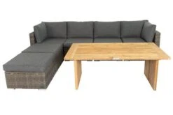OUTFLEXX Loungegarnitur, Polyrattan/Teakholz, Tisch 160x90cm, Für 6 Personen, Wasserfeste Kissenbox -Aerocove Gartenlounge Geschaft 6 19394.jpg