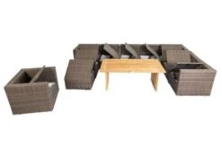 OUTFLEXX Loungegarnitur, Polyrattan/Teakholz, Tisch 160x90cm, Für 10 Personen, Wasserfeste Kissenbox 23 OUTFLEXX Loungegarnitur, Polyrattan/Teakholz, Tisch 160x90cm, Für 10 Personen, Wasserfeste Kissenbox -Aerocove Gartenlounge Geschaft 6 19398.jpg