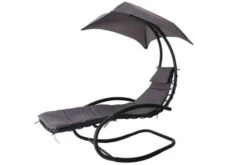 OUTFLEXX Schaukelsessel, Anthrazit Matt/schwarz, Stahl/Textilene, 176x115x187cm, Inkl. Polster