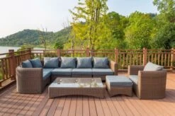 OUTFLEXX Loungegarnitur, Hellbraun, Polyrattan, 8tlg, 7 Personen, Inkl. Polster Und Kissen -Aerocove Gartenlounge Geschaft 6 20918.jpg