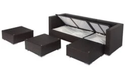 OUTFLEXX Loungemöbel-Set, Braun, Polyrattan, 5 Personen, Wasserfeste Kissenbox, Inkl. Kaffeetisch -Aerocove Gartenlounge Geschaft 7 18227 BOX B.jpg