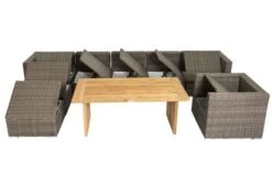 OUTFLEXX Loungegarnitur, Polyrattan/Teakholz, Tisch 160x90cm, Für 8 Personen, Wasserfeste Kissenbox -Aerocove Gartenlounge Geschaft 7 19396.jpg