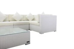 OUTFLEXX Loungemöbel Polyrattan, Weiß, Für 5 Personen, Inkl. Kaffeetisch, Wasserfeste Kissenbox -Aerocove Gartenlounge Geschaft 7 7175 BOX B.jpg