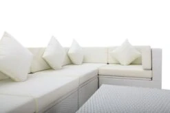 OUTFLEXX Loungemöbel Polyrattan, Weiß, Für 5 Personen, Inkl. Loungetisch, Wasserfeste Kissenbox -Aerocove Gartenlounge Geschaft 7 7175 BOX D.jpg