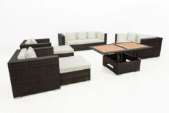 OUTFLEXX Loungemöbel-Set, Braun Marmoriert, Polyrattan, 9 Pers, Wasserfeste Kissenbox, Inkl. Loungetisch -Aerocove Gartenlounge Geschaft 8 16062 BOX D.jpg