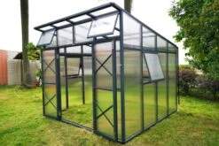 OUTFLEXX Gewächshaus, Anthrazit, Alu/Polycarbonat, 271x271x241/180cm, 4 Fenster, 10 Mm Wandstärke -Aerocove Gartenlounge Geschaft 8 18177.jpg