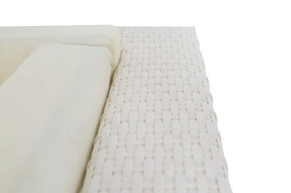 OUTFLEXX Loungemöbel-Set, Weiß, Polyrattan, 5 Personen, Wasserfeste Kissenbox 8 OUTFLEXX Loungemöbel-Set, Weiß, Polyrattan, 5 Personen, Wasserfeste Kissenbox – Bild 8