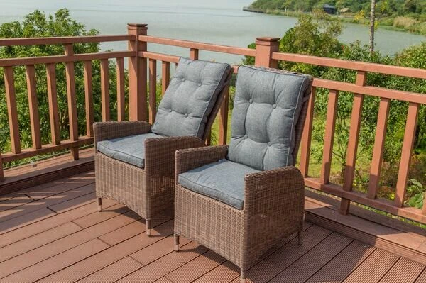 OUTFLEXX 2er Set Dining Sessel, Hellbraun, Polyrattan, 55 X 65 X 112 Cm, Rücken Stufenlos Verstellbar 9 OUTFLEXX 2er Set Dining Sessel, Hellbraun, Polyrattan, 55 X 65 X 112 Cm, Rücken Stufenlos Verstellbar – Bild 9