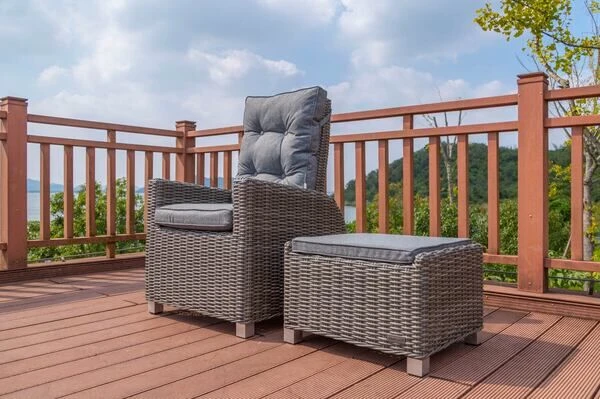 OUTFLEXX Dining Sessel, Grau, Polyrattan, 74 X 83 X 110 Cm, Stufenlos Verstellbar, Inkl. Hocker 9 OUTFLEXX Dining Sessel, Grau, Polyrattan, 74 X 83 X 110 Cm, Stufenlos Verstellbar, Inkl. Hocker – Bild 9