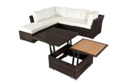 OUTFLEXX Loungemöbel-Set, Braun Marmoriert, Polyrattan, Inkl. Loungetisch, Für 5 Personen, Wasserfeste Kissenbox -Aerocove Gartenlounge Geschaft 8 7759 BOX D.jpg