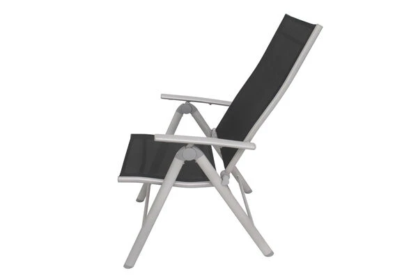 VILLANA Multipositionssessel, Silber/schwarz, Aluminium/Textil, 67 X 58 X 113 Cm, Klappbar 9 VILLANA Multipositionssessel, Silber/schwarz, Aluminium/Textil, 67 X 58 X 113 Cm, Klappbar – Bild 9