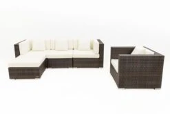 OUTFLEXX Loungemöbel-Set, Braun Marmoriert, Polyrattan, 5 Pers, Wasserfeste Kissenbox -Aerocove Gartenlounge Geschaft 9 16065 BOX A.jpg