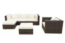 OUTFLEXX Loungemöbel-Set, Braun Marmoriert, Polyrattan, 5 Pers, Wasserfeste Kissenbox, Inkl. Beistelltisch -Aerocove Gartenlounge Geschaft 9 16065 BOX B.jpg