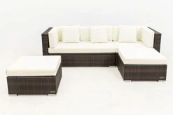 OUTFLEXX Loungemöbel-Set, Braun Marmoriert, 5 Pers, Polyrattan, Wasserfeste Kissenbox -Aerocove Gartenlounge Geschaft 9 16068 BOX A.jpg