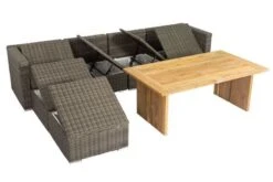OUTFLEXX Loungegarnitur, Polyrattan/Teakholz, Tisch 160x90cm, Für 6 Personen, Wasserfeste Kissenbox -Aerocove Gartenlounge Geschaft 9 19394.jpg